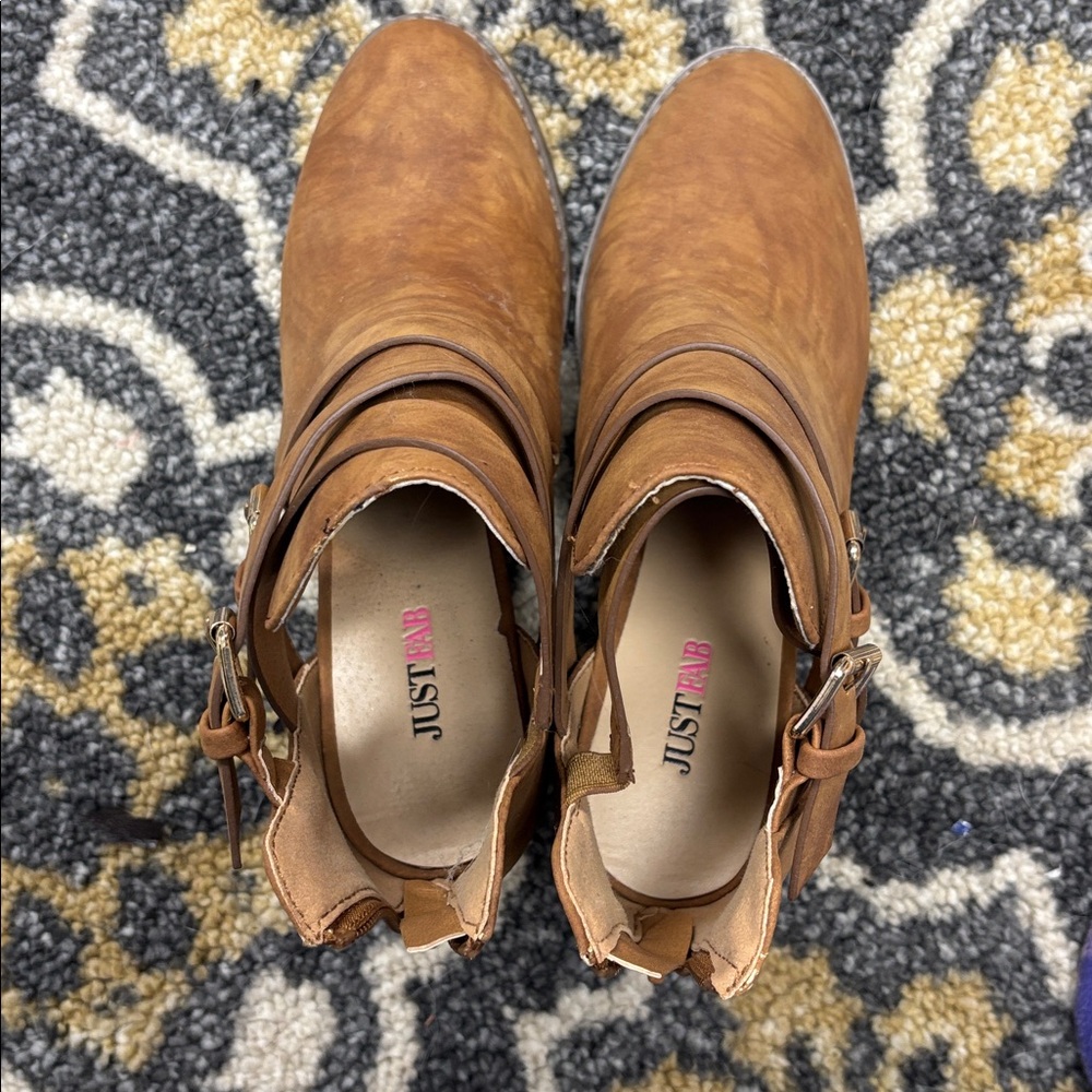 Just Fab Women's Tan Ankle Boots - Picture 2 of 5